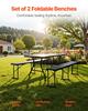 Plastic Folding Bench, 6 ft Portable Bench for Outdoor Picnic Party Camping Dining, Foldable Smooth HDPE Seat for Garden Soccer Multipurpose