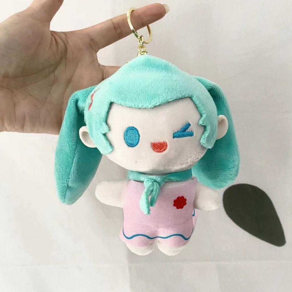 Cute Miku Hatsune Plush Doll Keychain Anime Cartoon Backpack Charm Soft Toy Figure Hanging Ornament Lovely Mascot Gift For Fans