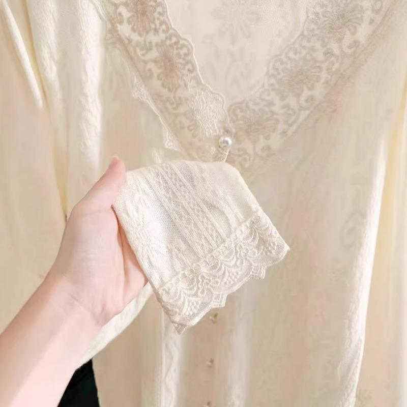 Women Imitation Cashmere V Neck Open Front Cardigan Hollow Crochet Knit Sweater Top