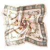 50x50cm Floral Print Satin Silk Scarf 100% Polyester Multifunctional Square Neck Scarves for Women