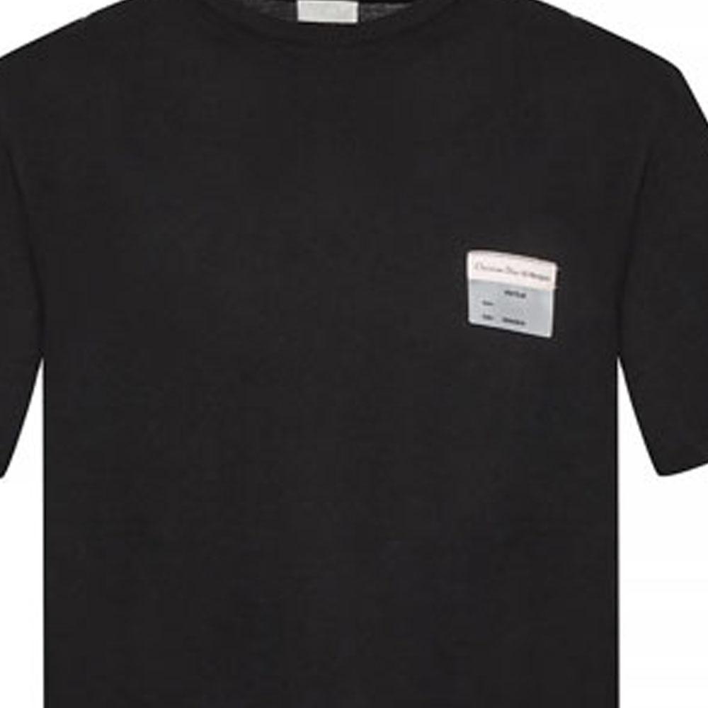 Dior T Shirts Men's Black Crew Neck Moderate Straight Fit 923J611B05330-C984