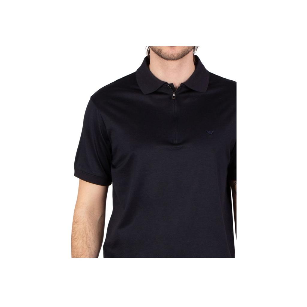 Emporio Armani Solid Color Eagle Logo Short Sleeve Polo Shirt Men tops Dark-Blue EM001082-AF10017-UB118