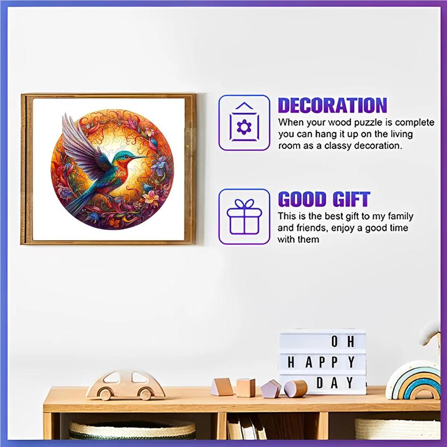 Wooden Animal Puzzle Unique and Mysterious Circular Bird Puzzle for Adults or Children Holiday Gift Interactive Game Wooden Toys