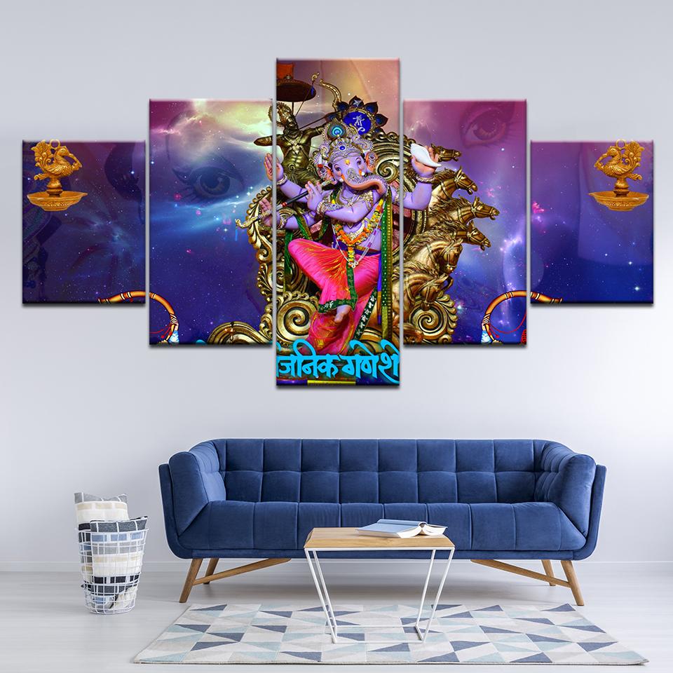 Printed Painting Wall Artwork Poster Modular Modern 5 Panel Thai Idol Canvas Home Decoration Pictures For Living Room Framework No Frame