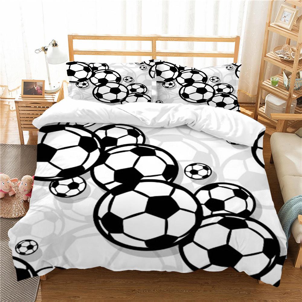 3D Soccer Print Bed Suit Bedding Quilt Cover Home Bedclothes Kids Gift Microfiber Comforter Breathable Duvet Cover