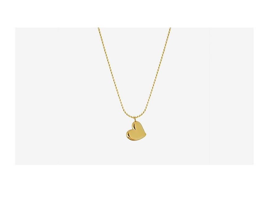 Minimalist Peach Heart Pendant Choker - Japanese & Korean Style, Titanium Steel, Color-Retaining Women's Jewelry