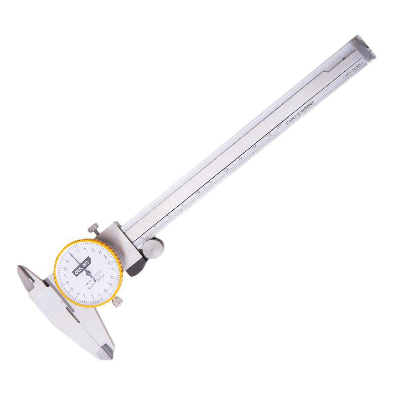Deli Tools Stainless Steel Vernier Caliper, 0-150mm Dial, Measure Inside/Outside Diameter, Depth, Step (Model DL92150B) Dial Vernier Caliper DL92150B