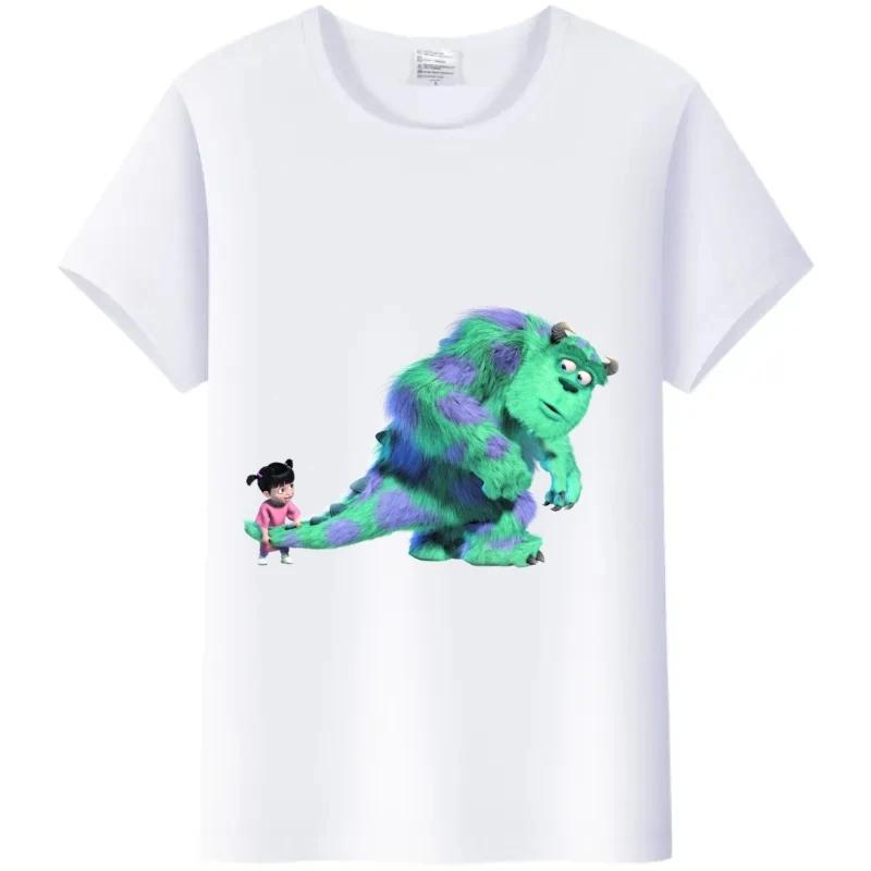 Μόδα Unisex Monsters, Inc. Μπλουζάκι Λευκό Μπλουζάκι Κοντομάνικα Τοπς James -P- Sullivan Αστεία T-Shirts με Γραφικά Mr.Q