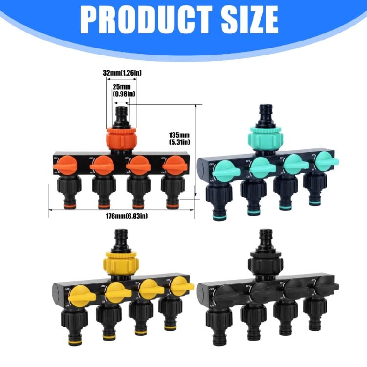 Versatiles Plastic Water Dispenser 4 Way Division With Ball Valves Suitable for Multiple Outdoor Applications