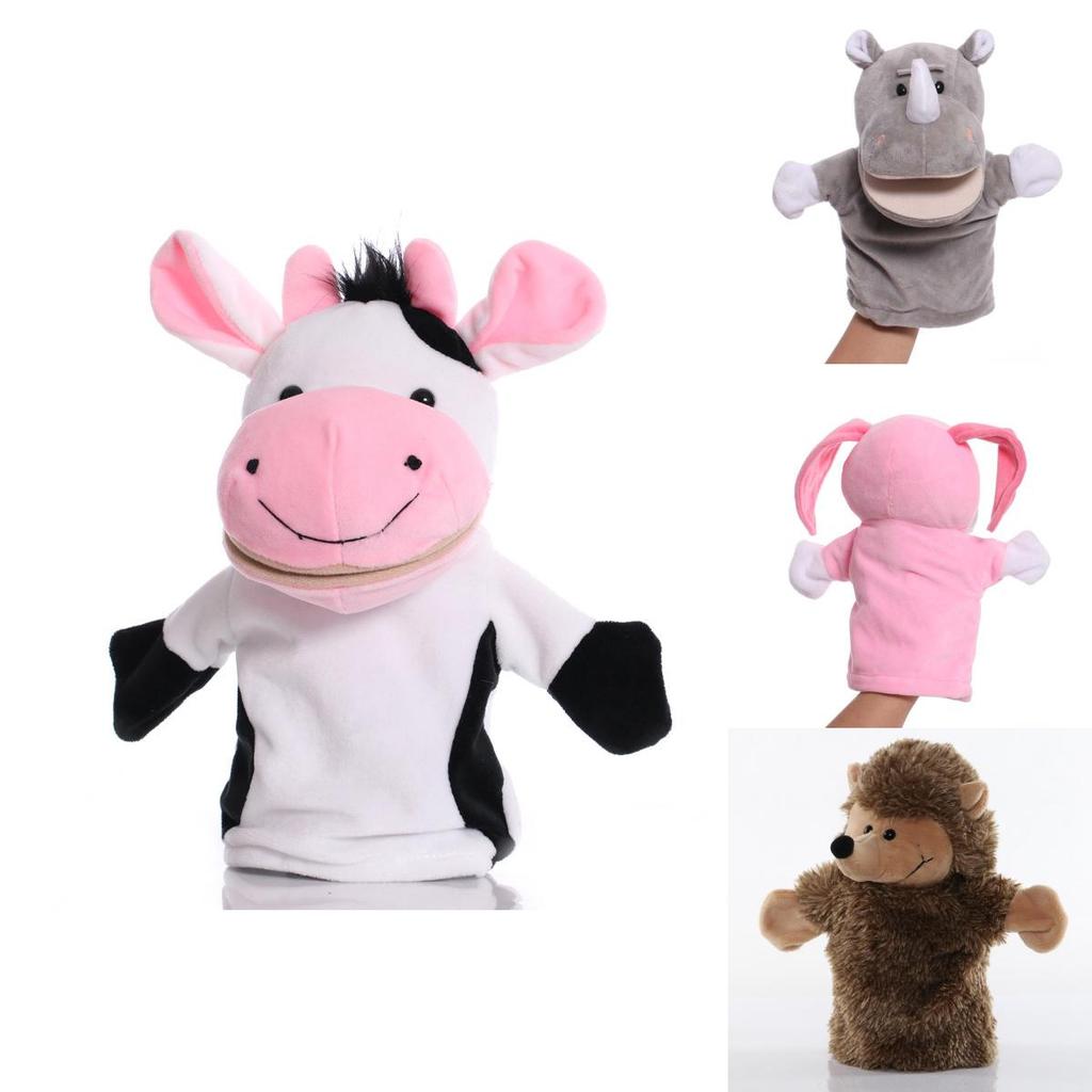 Wholesale Plush Toy Hand Puppet Cartoon Animal Doll With Movable Mouth Interactive Toy For Kindergarten And Parent-child Interaction 25cm Tall