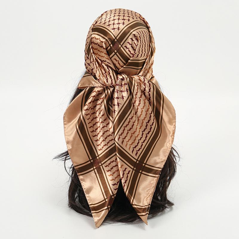90x90CM Square Scarf New Luxury Design Popular Silk Style The Four Seasons Scarves Women Sunscreen Beach Kerchief Hijab