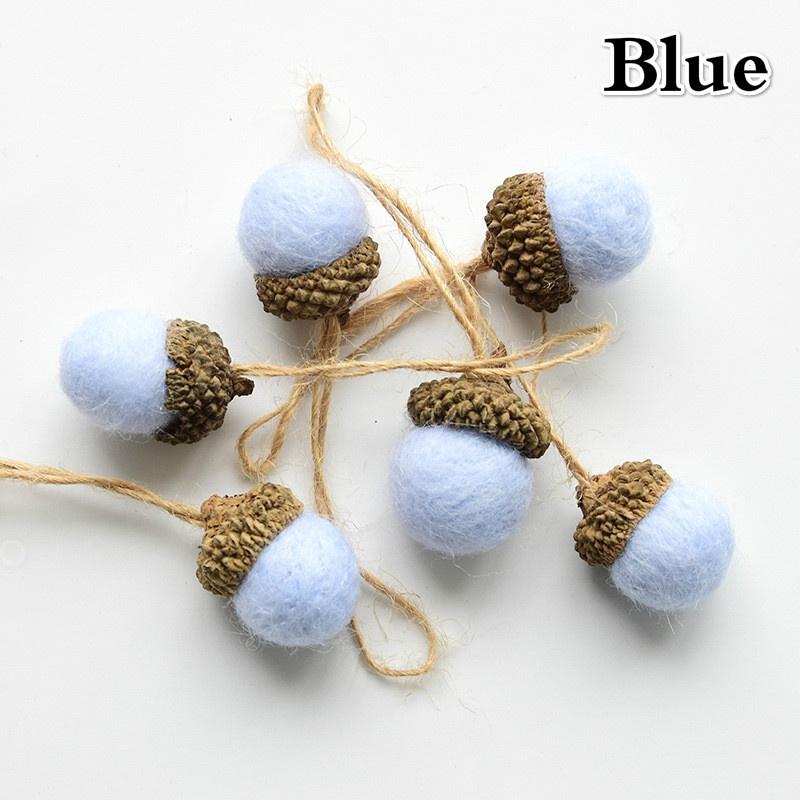 6pcs/set Wool Felt Pine Cone Acorn Pendant Christmas Ornament DIY Craft
