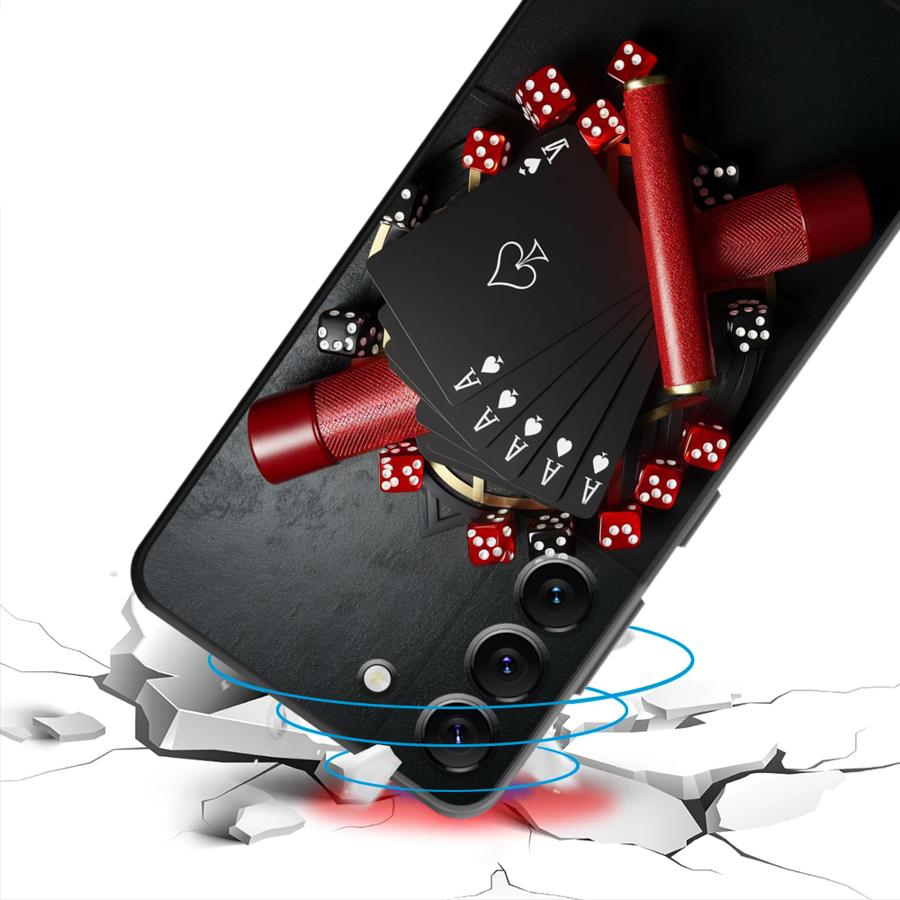 Poker Cards And Dice Phone Case for Samsung Galaxy A20s A50s A70s A03s A04s A04e A05s A12 A13 A14 A15 A16 Soft case