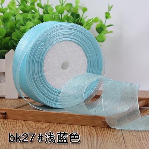 50yards/roll 12/15/20/25/40mm Organza Ribbon Wholesale Gift Wrapping Decoration Christmas Silk Ribbons Lace Fabric DIY Crafts