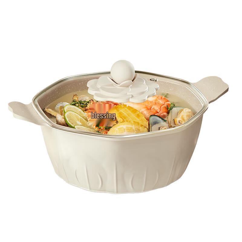 Wenlunshan Enamel Cast Iron Double-Handle Stew Pot
