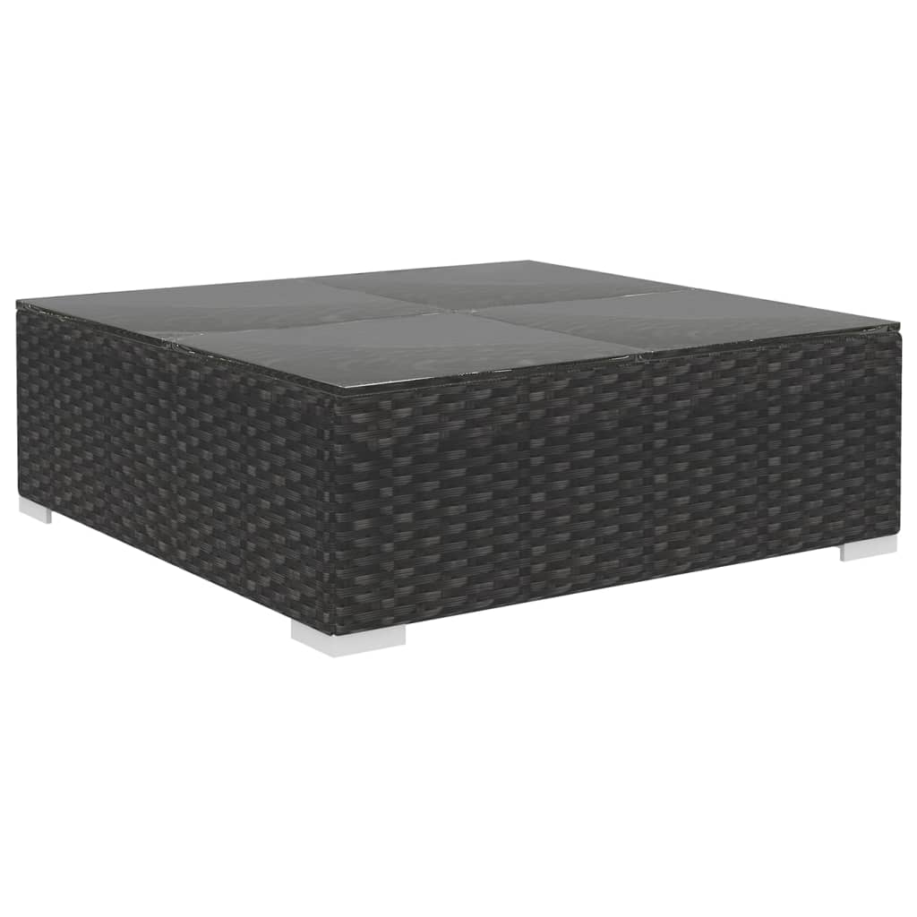 8 piece Garden Lounge Set with Cushions Poly Rattan Black