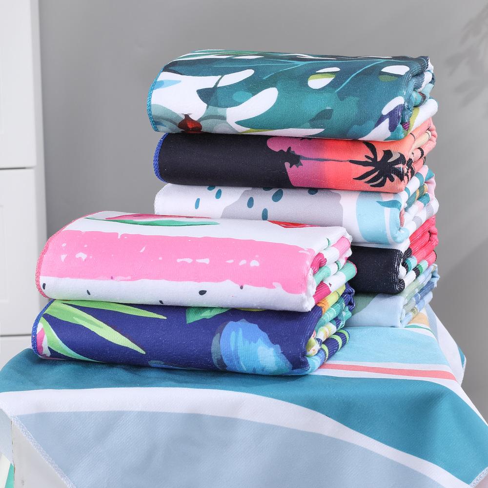 In Stock Large Thick Microfiber Beach Towel Quick-Dry Sun Protection Soft Shawl Printed Bath & Sports Towel