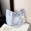 New Canvas Material Tote Bag Large Capacity Korean Style Shoulder Handbag Star Rhinestone Shopping Tote Bag Commute