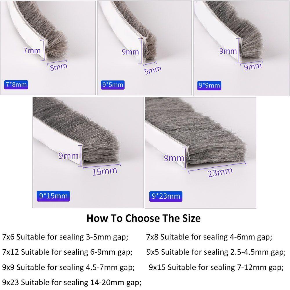 Biało-szary wiatroodporny pasek szczotkowy 10 metrów uszczelka pogodowa dźwiękoszczelna pyłoszczelna