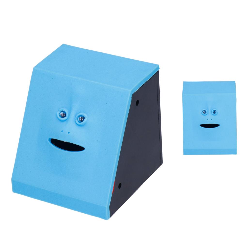 Kids Electronic Money Saving Bank Face Automatic Eating Coin Money Bank Box for ChildrenBlue