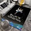 Durable Decorative Rug Bojack Horseman Jumping Space City Stars Cartoon Poster cute cartoon animated artwork non-slip area rug for lounge family room