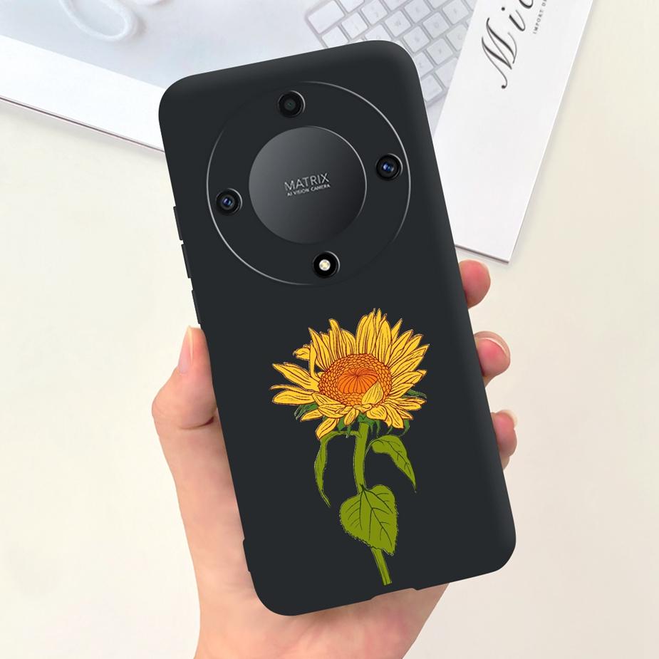 Für Honor Magic6 Lite Hülle Honor X9b Hübsche Mädchen Sonnenblumen Hülle Weiche Silikon Handyhülle Für Honor Magic6 Lite HonorX9b Bumper