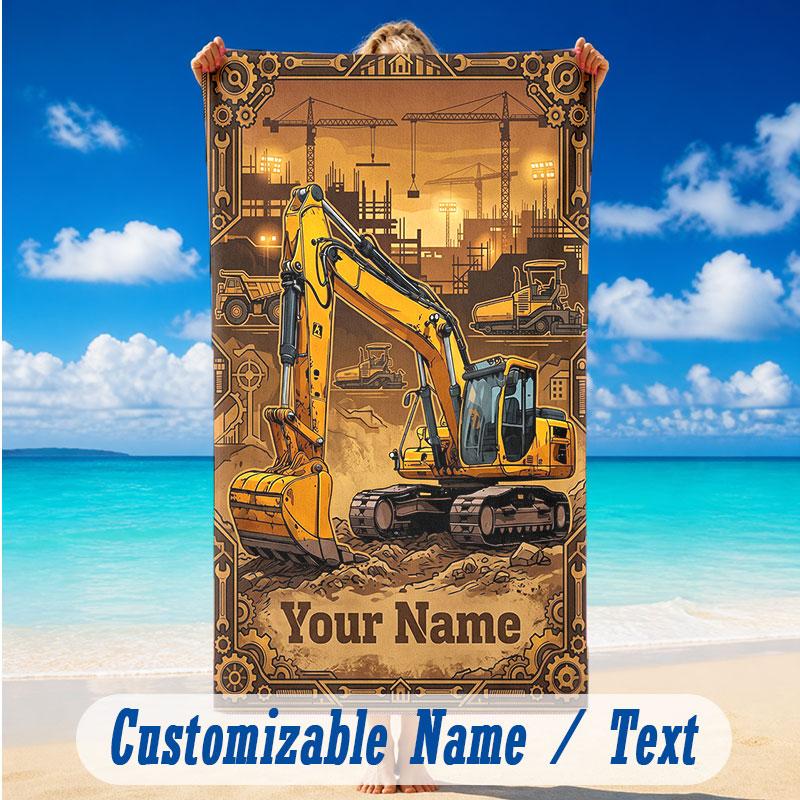 Decorative Artwork Theme Beach Towel Personalized Custom Name & Text Soft Quick Dry Beach Towel for Swimming Travel