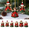 Vintage Xmas Tree Decor 6/10/12/24/36PCS 2D Flat Wooden Angel Christmas Ornaments, Hanging Decorations for Decorative Winter Home Accents Tree, Wall,