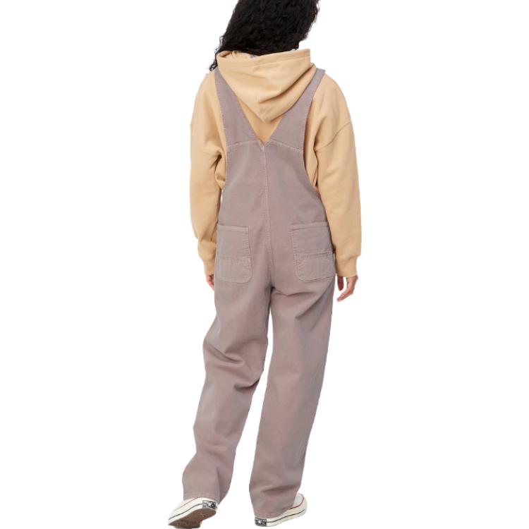 Carhartt WIP SS23 Detour Editorial Serie Einfarbig Lässig Lockerer Schnitt Etikett Brusttasche Latzhose Damen Latzhose Staubiges Rosa I030287-1CO-FH
