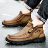 Spot autumn and winter large size hand-stitched microfiber Martin boots casual cotton medium top men's shoes
