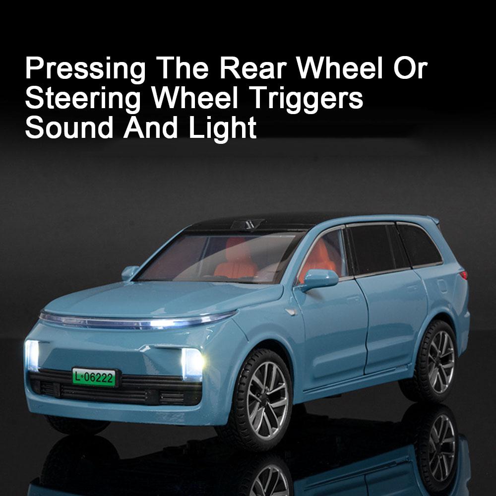 1/24 Li L9 SUV Alaşımlı Pres Döküm Araba Modeli Oyuncak Simülasyon Araçları Geri Çekilebilir Ses Işık Koleksiyonu Oyuncaklar Çocuklar İçin Doğum Günü Hediyeleri