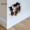 Funny Gift for Kids Grey Mouse Peeking Wall Decal, 3D Hole Effect Sticker, Removable Party Setting Decoration PVC Art Living Room Bedroom Window