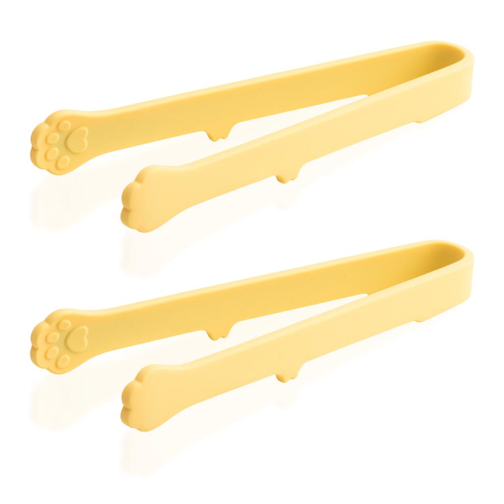 2Pcs Silicone Mini Tongs Non-slip Cute Cat Paw Shape Food Tongs Kitchen Barbecue Frying Clip Barbecue Snack Ice Candy Clip