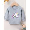 European sizes Cute and Fun Printed Pattern, Thin and Versatile Comfortable Round Neck Hoodie for 0-3 Year Old  Kids , Suitable for Outdoor Wear
