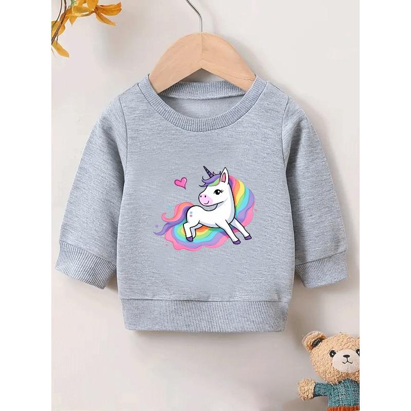 European sizes Cute and Fun Printed Pattern, Thin and Versatile Comfortable Round Neck Hoodie for 0-3 Year Old Kids , Suitable for Outdoor Wear