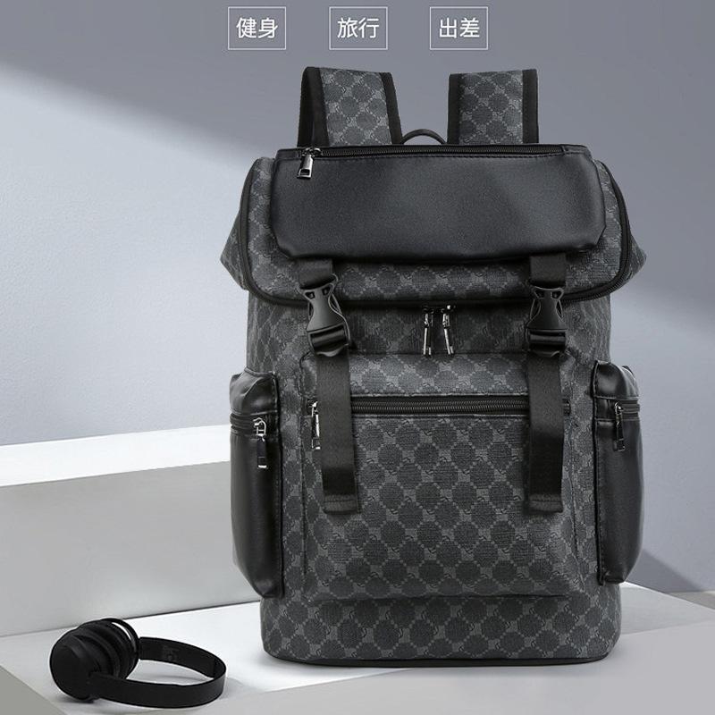 2025 new pattern plaid backpack Korean version men's bag large capacity backpack travel computer bag leisure bag