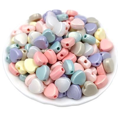 Simple Fashion Wholesale Heart Beads DIY For Pendant Necklace Bracelet 50Pcs 7.5*8.5mm Jewelry Making Macaron Matte  Exquisite Jewelry