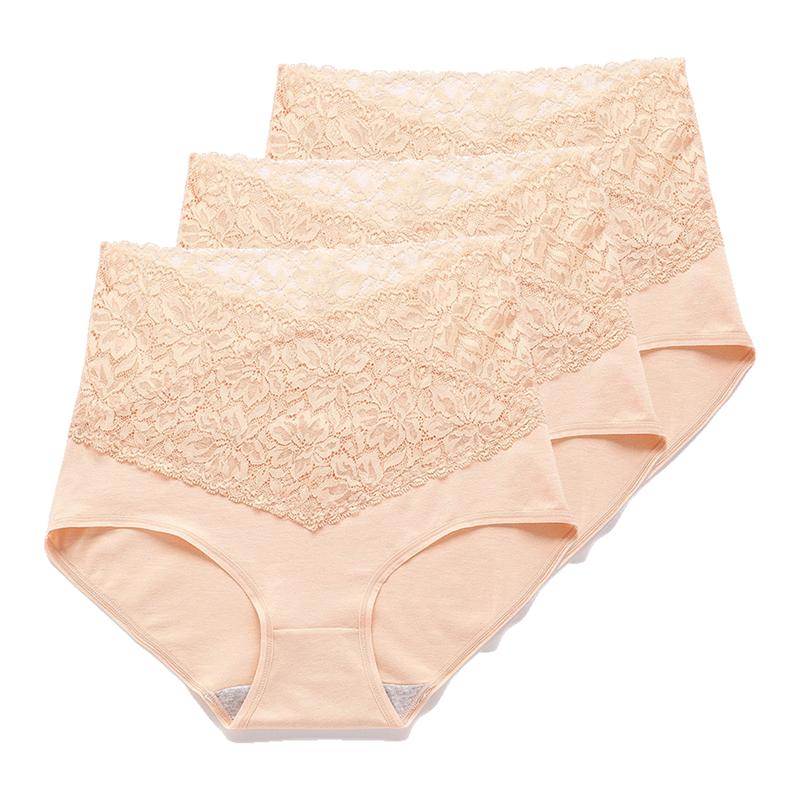 Underwear For Women Lace High Waist Briefs Tummy Control Butt Lift Sexy Large Size Cotton Panties