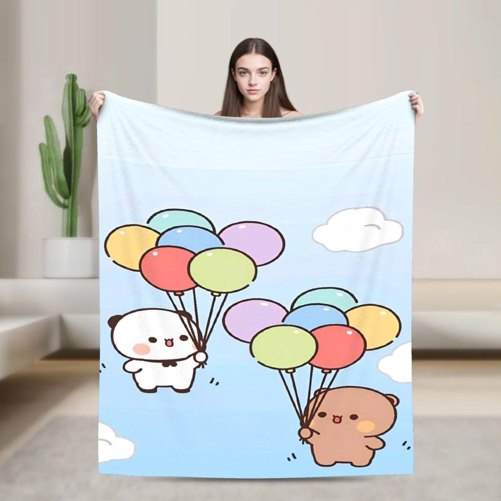 Bubu Dudu Flannel Blanket Winter Super Soft Throw Blanket for Kids Adult Outdoor Print Bedspread Sofa Bed Cover