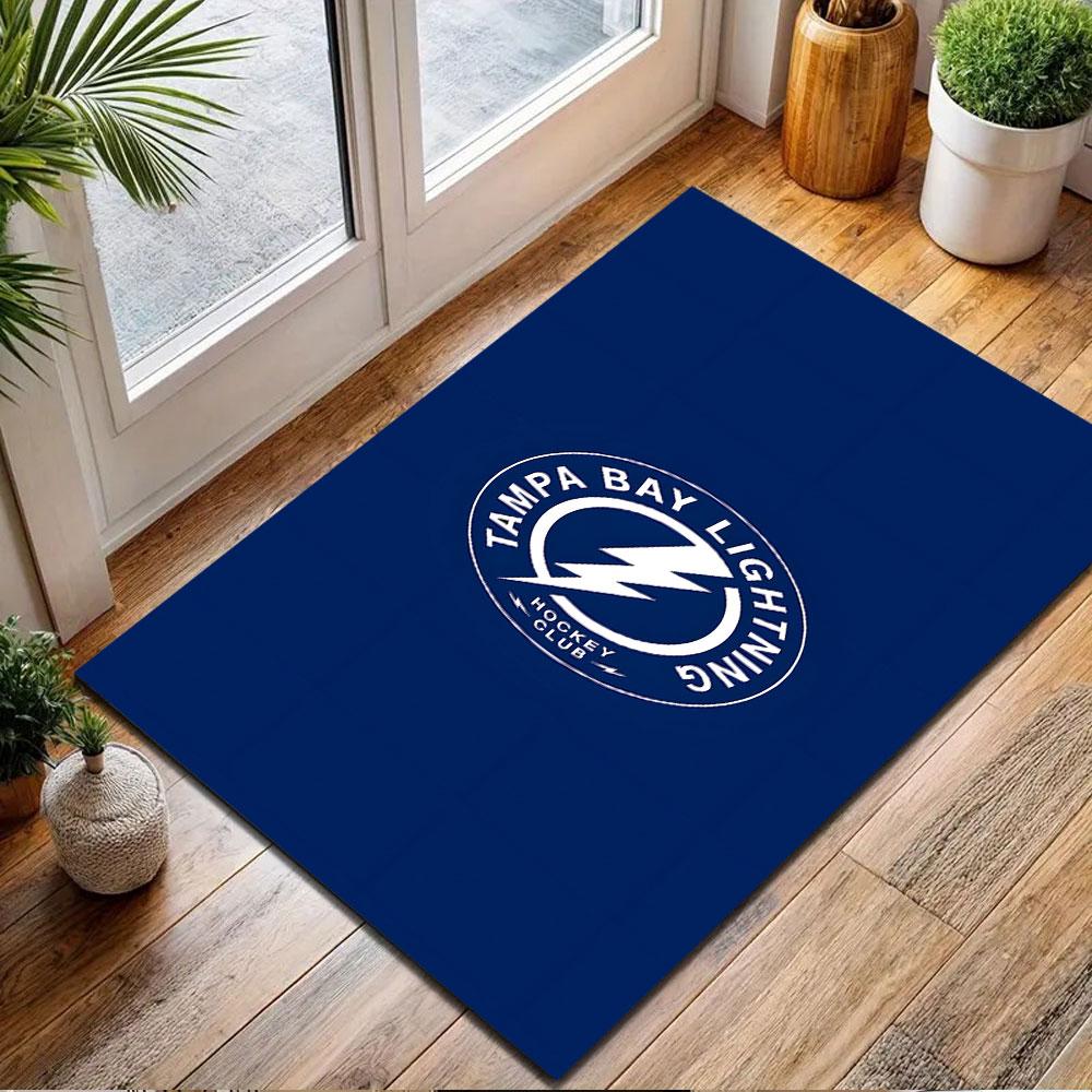 Tampa Bay Lightning Logo Design Patterned carpet, non slip mat suitable for living room and bedroom sofas