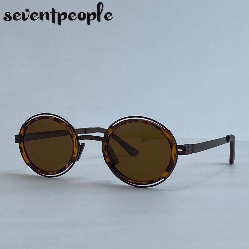 Polarized Small Frame Round Sunglasses Women Luxury Brand Trendy Metal Hollow Sunglass Steampunk Oval Shades For Ladies