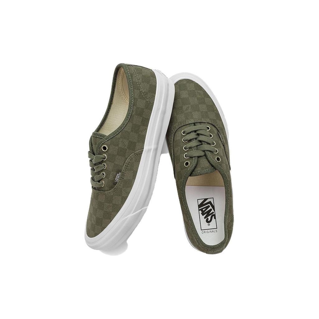 Vans OG Authentic LX Grape Leaf Checkerboard Sneakers Unisex Zielone Prawdziwa Biel VN0A5FBD50K