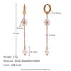 MamacitaSlay 18K Gold Plated Snowflake Long Tassel Hoop Earrings 316L Stainless Steel Waterproof Jewelry For Women Everyday Wear