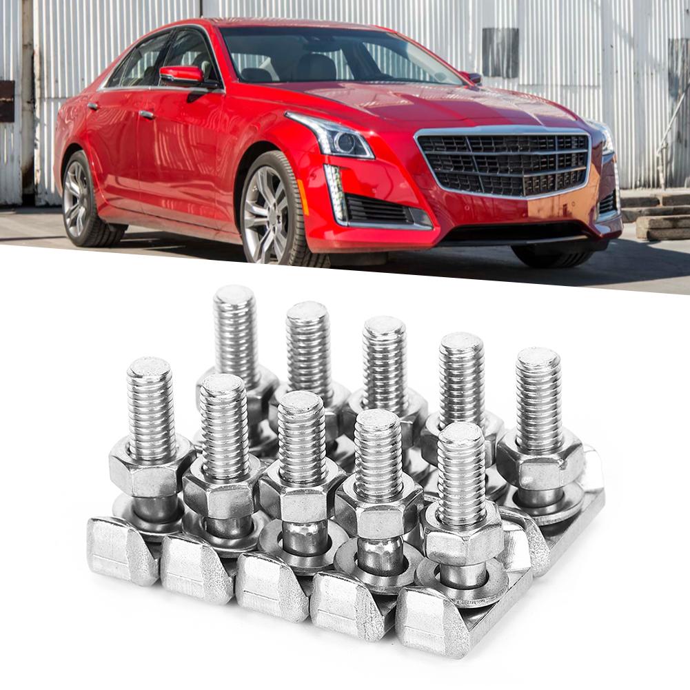 10pcs Stainless Steel T Bolt Auto Battery Cable Terminal Connectors 19116852 Fits for Cadillac