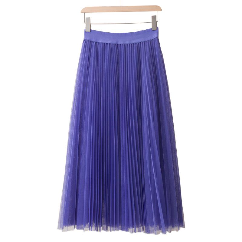 Round Versatile Three-Layer Mesh Pleated Long Skirt for Women - 6-Meter Wide Hem, 2026 Spring/Summer Collection