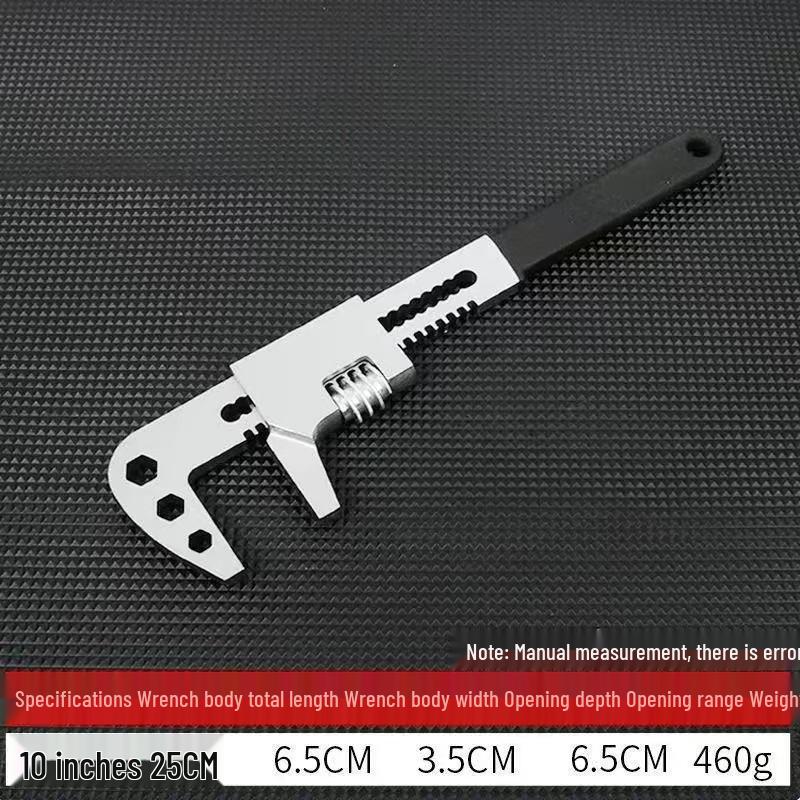 F-type Multifunctional Black Adjustable Open-end Wrench with Large Opening for Water Heating