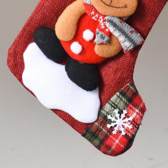 Christmas Stockings Large Plush 3D Santa Snowman Reindeer Bear Hanging Stockings for Mantel Tree Fireplace Holiday Party Decor