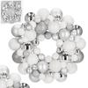 Couronne décorative - SPRINGOS - 34 cm - Boules argentées - Intérieur - Mixte