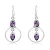 Solid 925 Sterling Silver Amethyst Gemstone Birthstone Gemstone Earrings Handmade Designer Earrings