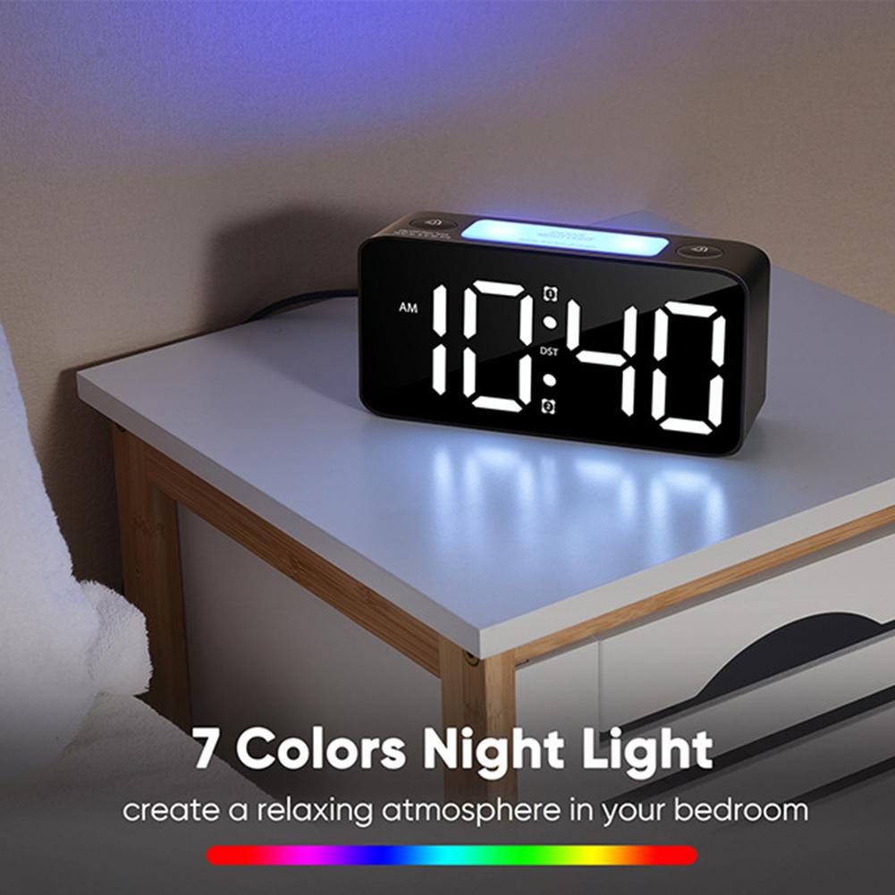 Large Display RGB Digital Alarm Clock Bedside RGB Backlit Super-Loud Wake-Up Alarm Clock Used For Students To Wake Up China Mainland